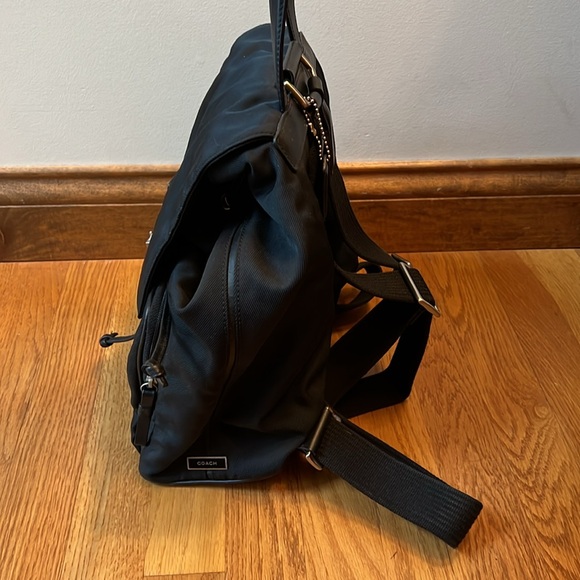 Coach Black Leather Nylon Mercer Backpack - Picture 9 of 13